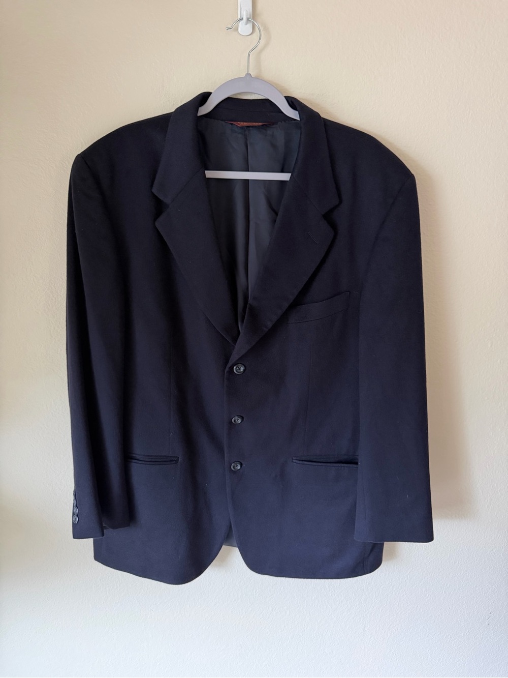 Nordstrom Men's Navy Blazer - Classic Single-Breasted Sport Coat 100% cashmere